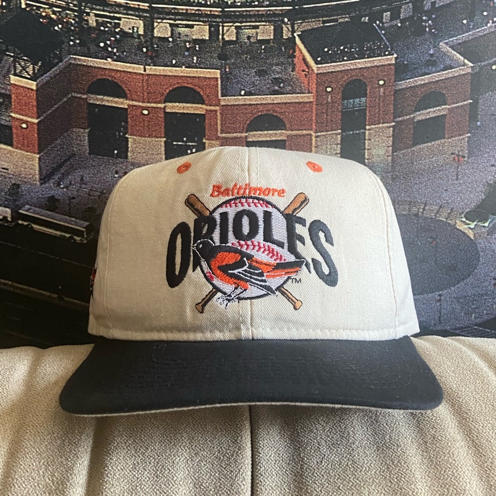 Vintage Baltimore Orioles MLB #1 Apparel New Era Snapback Cap Hat 80s 90s USA